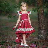 Girls Butterfly Sleeve Dovetail Dress - Wild Child Closet