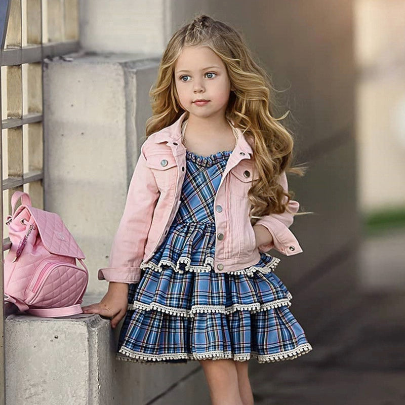 chinese dress ladies Girls Layered Ruffle Plaid Dress  Wild Child Closet