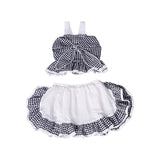Girls Plaid Spaghetti Strap Top + Skirt Set - Wild Child Closet