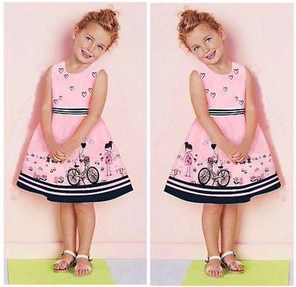 Girls Bicycle Print Dress - Wild Child Closet