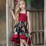 Girls Asymmetrical Spaghetti Strap Layered Dress - Wild Child Closet