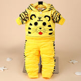 Boys And Girls Cotton/Velvet Tiger Panda 2 Pcs Set - Wild Child Closet
