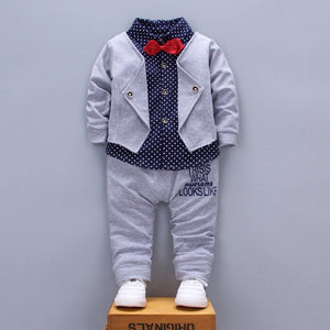 Boys Gentleman Bow Tie Suit 2 Pcs Set - Wild Child Closet
