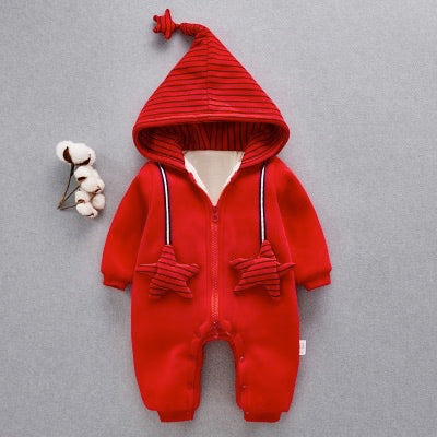Boys And Girls Thicken Hooded Rompers - Wild Child Closet