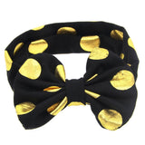 Girls Gold Polka Dot Bow Knot Headband - Wild Child Closet