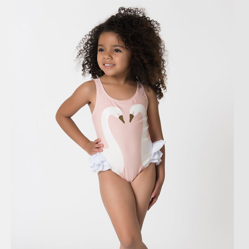 Girls Swan One Piece Swimwear – Wild Child Closet