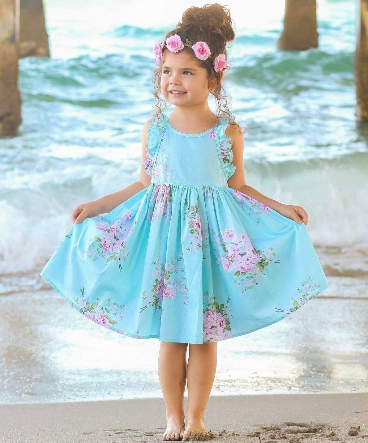 ladies summer cotton dresses Girls Summer Floral Cotton Dress